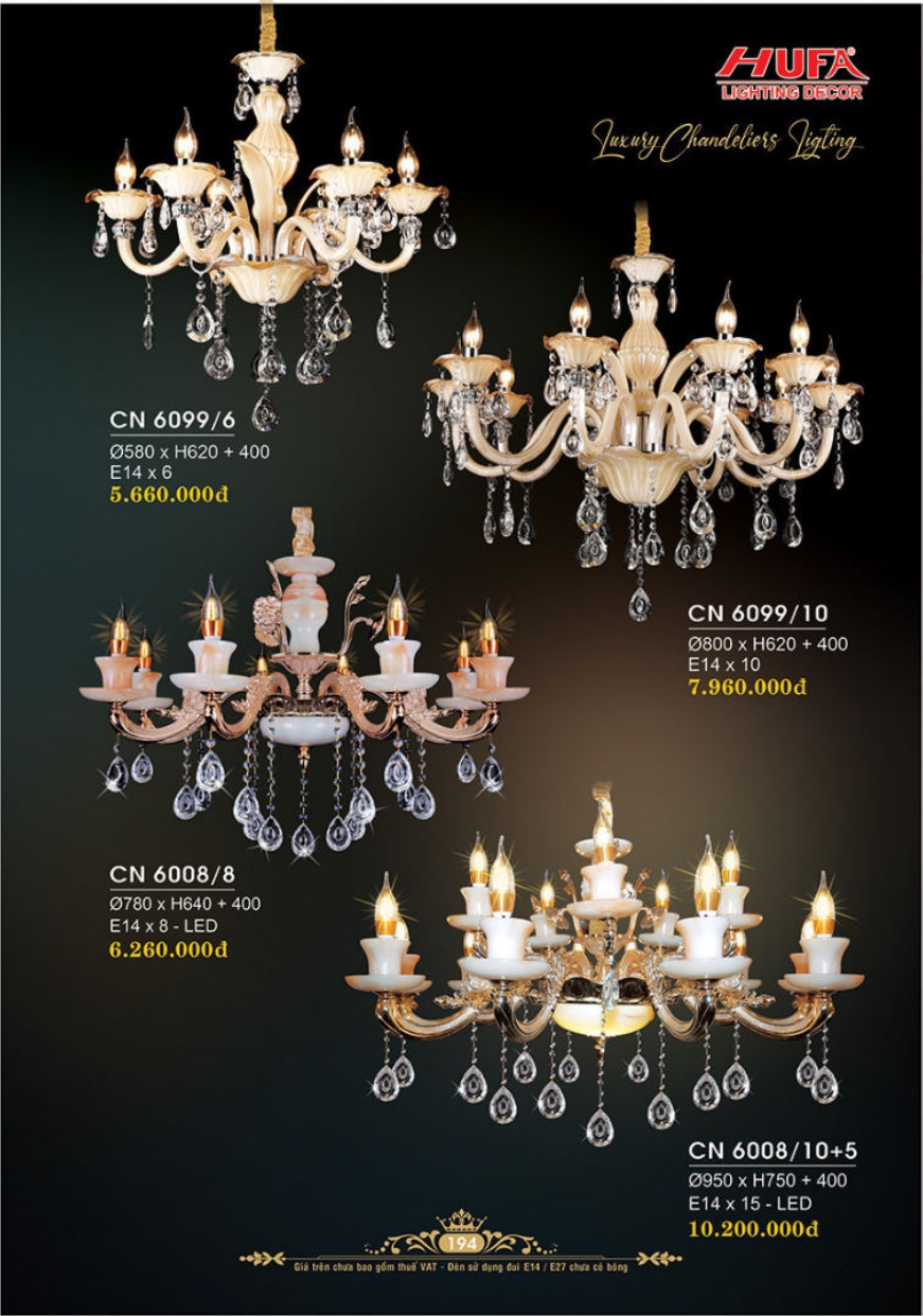 Bảng giá đèn trang trí HUFA